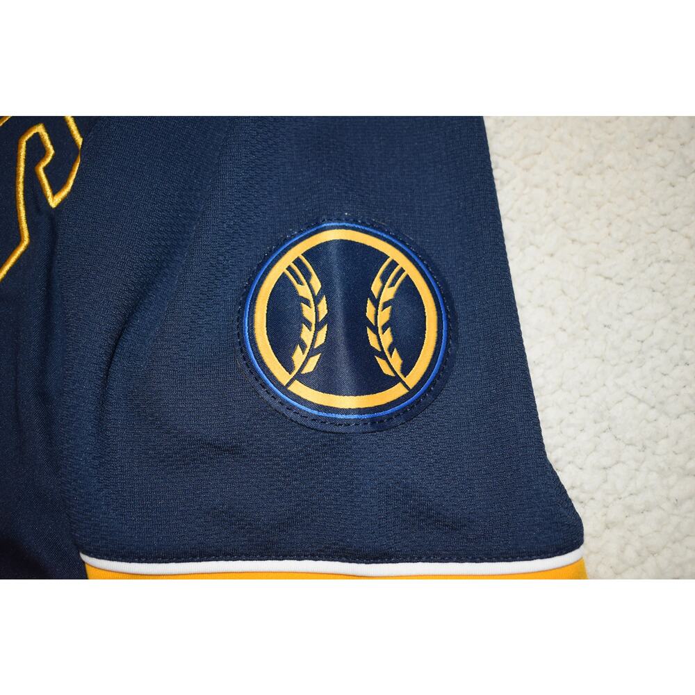 Milwaukee Brewers MLB Jersey Shirt Mens Embroidered Blue Sz Large NEW with Tags - Picture 4 of 5